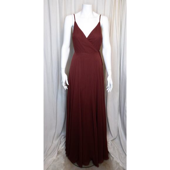 JENNY YOO James Wrap Gown in Hibiscus NWT US 6 - Picture 2 of 13